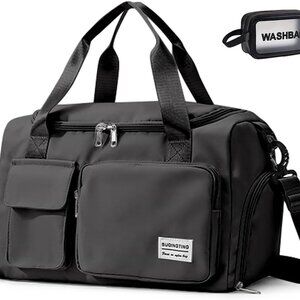 Small Gym Bag for Women, Travel Duffle Bag Carry On Weekender Bag with Shoe Comp